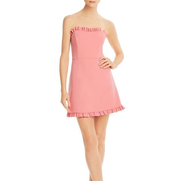 NWT FRENCH CONNECTION Whisper Ruffle-Trim Sweetheart Dress - Picture 1 of 13